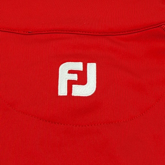 FootJoy Mens Quarter Zip Golf Pullover Red Navy Blue Performance Size M - Picture 6 of 10